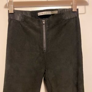 Alice + Olivia FRONT ZIP SUEDE LEGGING